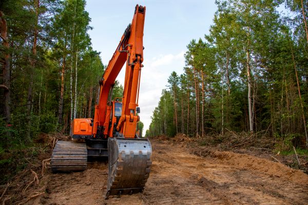 Backhoe Land Clearing in Holly Springs